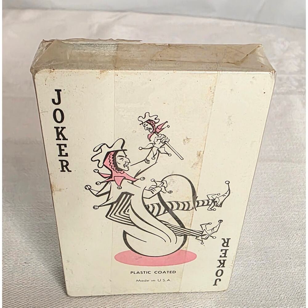 Vtg. Plastic Coated High Quality Playing Cards Golden Edge Never Opened In Pkg.